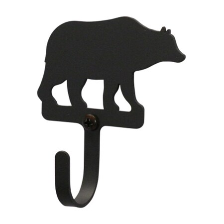 Village Wrought Iron Bear Wall Hook Extra Small - Black WH-14-XS